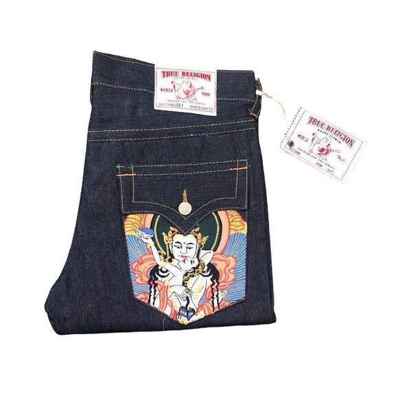 Brand New Vintage True Religion Embroidered Jeans Size 36 JOEY - Picture 8 of 14